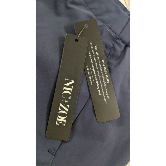 Tech Stretch By Nic + Zoe Womens Size L Dark Indigo 4-Way Stretch Ankle Pants - Picture 7 of 10